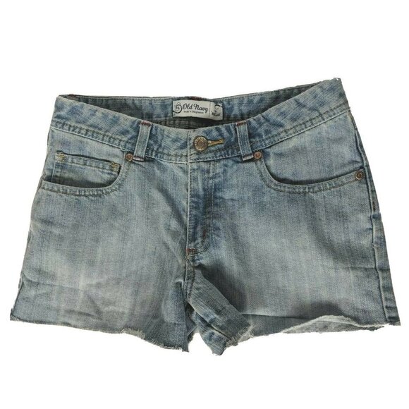 Old Navy Girls Denim Booty Shorts Size 14 Regular Solid Blue Pockets - Picture 1 of 5